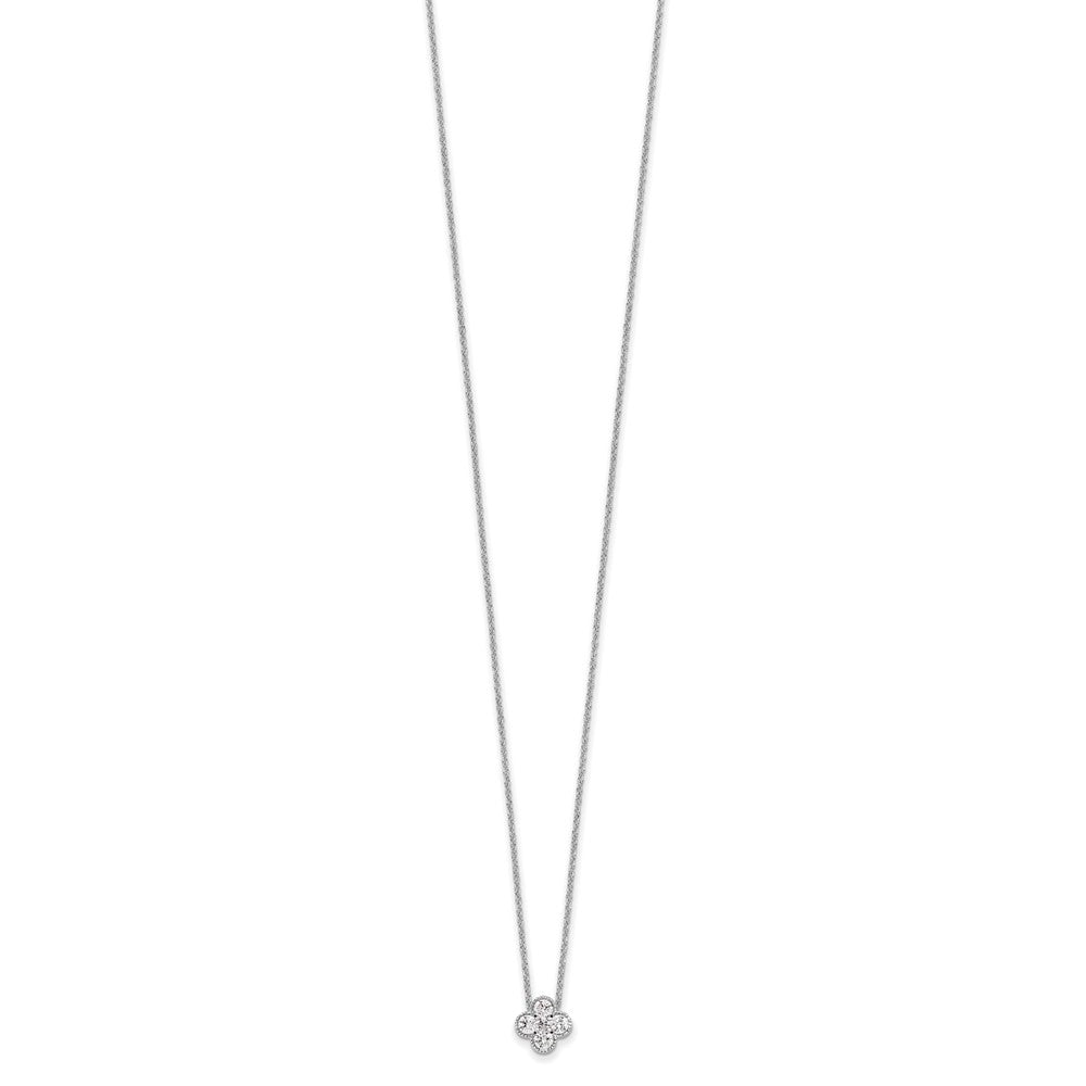 14K White Gold True Origin 1/2 Carat Lab Grown Diamond Vs Def 18 Inch Bloom Floral Pendant Necklace