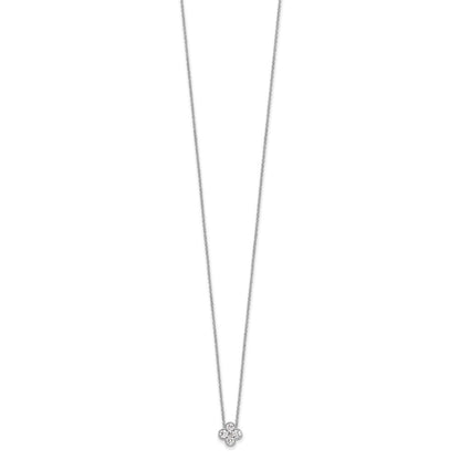 14K White Gold True Origin 1/2 Carat Lab Grown Diamond Vs Def 18 Inch Bloom Floral Pendant Necklace