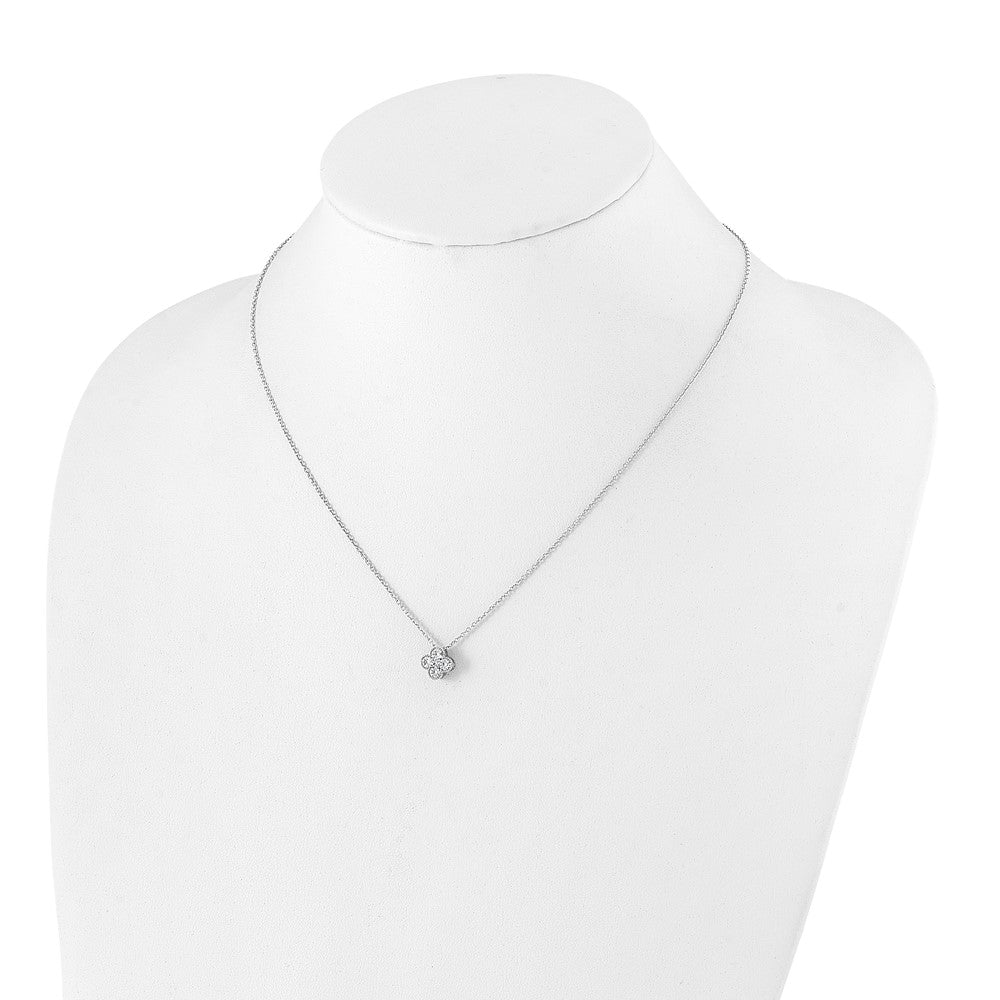 14K White Gold True Origin 1/2 Carat Lab Grown Diamond Vs Def 18 Inch Bloom Floral Pendant Necklace