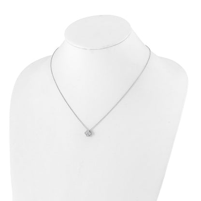 14K White Gold True Origin 1/2 Carat Lab Grown Diamond Vs Def 18 Inch Bloom Floral Pendant Necklace