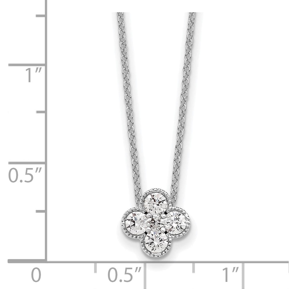 14K White Gold True Origin 1/2 Carat Lab Grown Diamond Vs Def 18 Inch Bloom Floral Pendant Necklace
