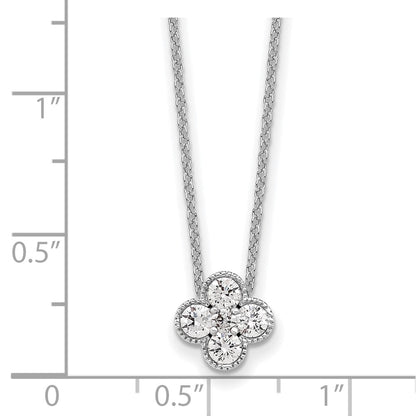 14K White Gold True Origin 1/2 Carat Lab Grown Diamond Vs Def 18 Inch Bloom Floral Pendant Necklace