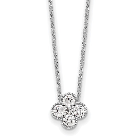 14K White Gold True Origin 1/2 Carat Lab Grown Diamond Vs Def 18 Inch Bloom Floral Pendant Necklace