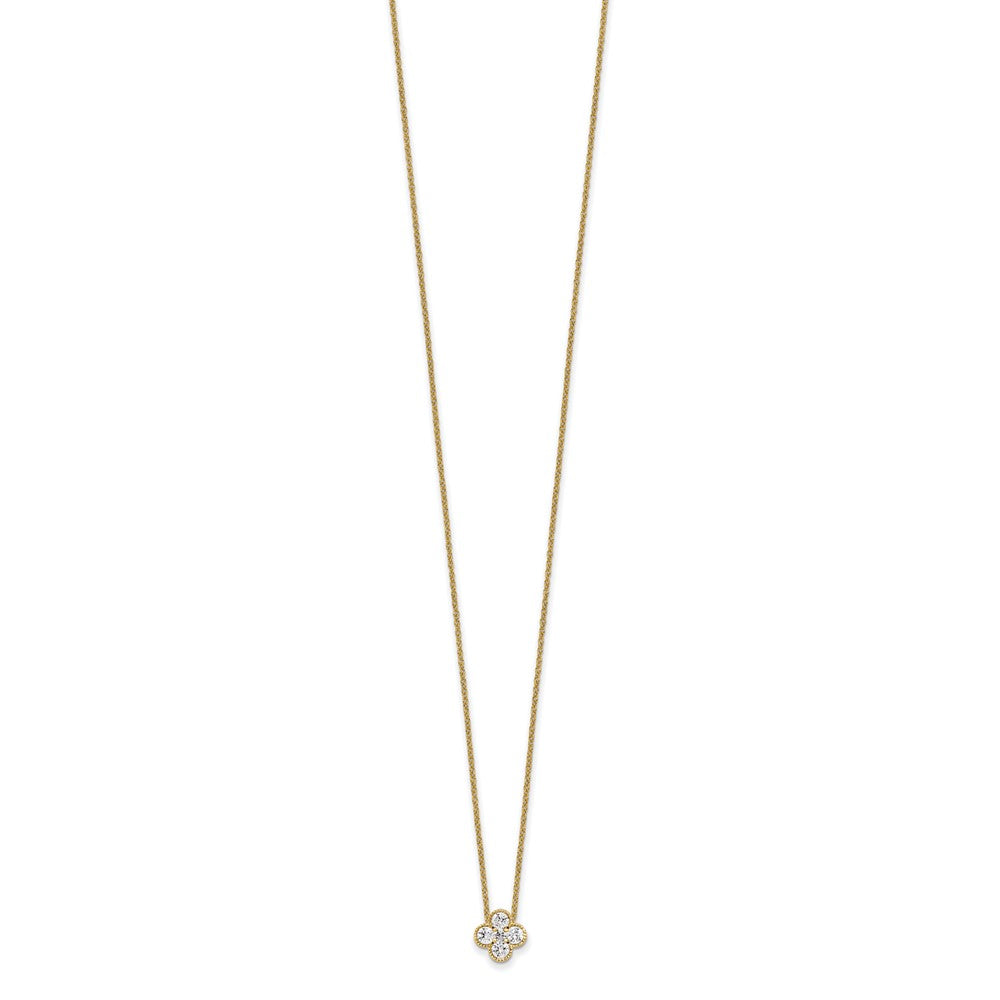 14K Yellow Gold True Origin 1/2 Carat Lab Grown Diamond Vs Def 18 Inch Bloom Floral Pendant Necklace