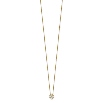 14K Yellow Gold True Origin 1/2 Carat Lab Grown Diamond Vs Def 18 Inch Bloom Floral Pendant Necklace