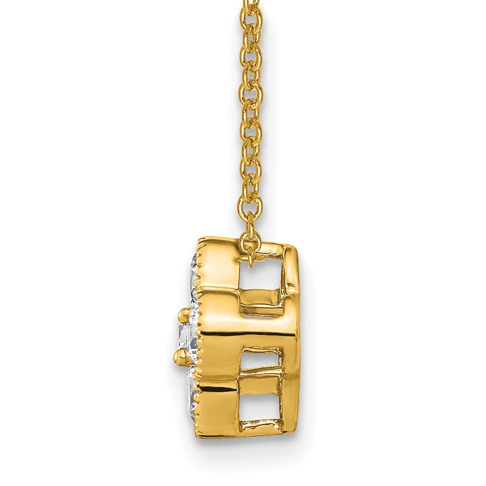 14K Yellow Gold True Origin 1/2 Carat Lab Grown Diamond Vs Def 18 Inch Bloom Floral Pendant Necklace