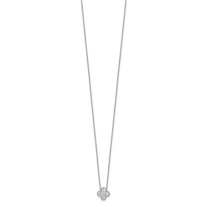 14K White Gold True Origin 3/4 Carat Lab Grown Diamond Vs Def 18 Inch Bloom Floral Pendant Necklace