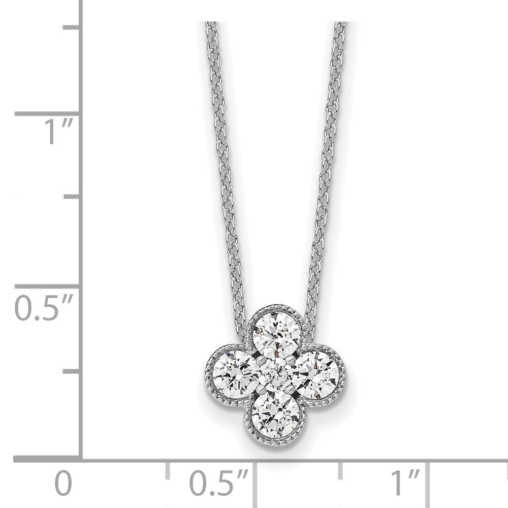 14K White Gold True Origin 3/4 Carat Lab Grown Diamond Vs Def 18 Inch Bloom Floral Pendant Necklace
