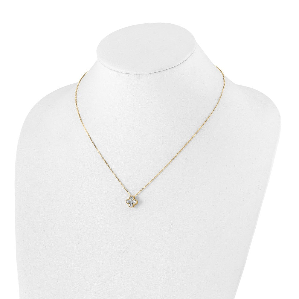 14K Yellow Gold True Origin 3/4 Carat Lab Grown Diamond Vs Def 18 Inch Bloom Floral Pendant Necklace