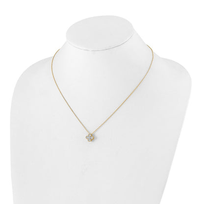 14K Yellow Gold True Origin 3/4 Carat Lab Grown Diamond Vs Def 18 Inch Bloom Floral Pendant Necklace