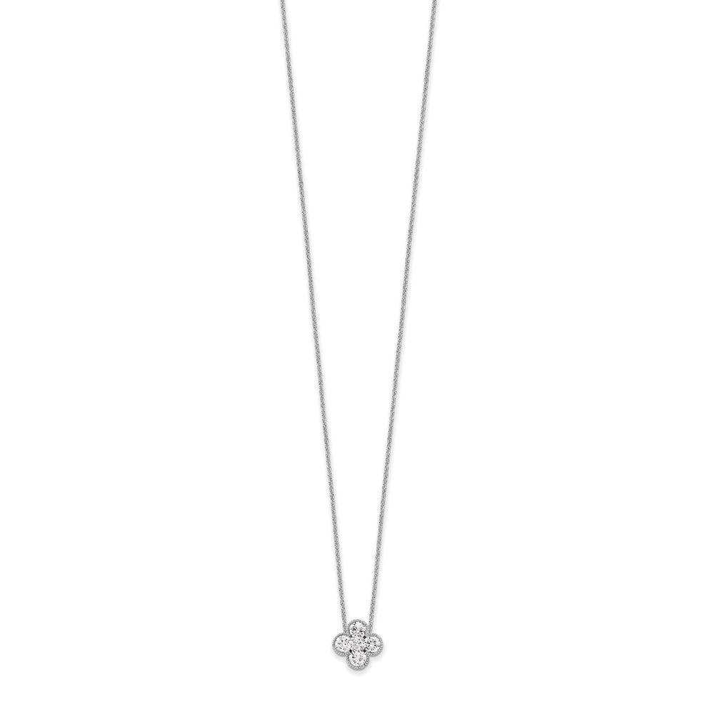 14K White Gold True Origin 1 Carat Lab Grown Diamond Vs Def 18 Inch Bloom Floral Pendant Necklace