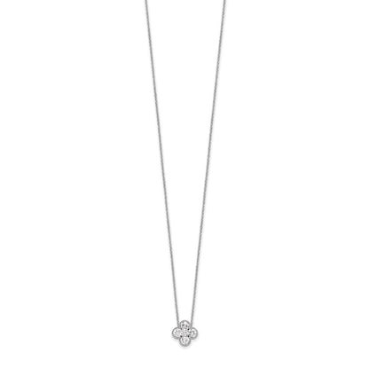 14K White Gold True Origin 1 Carat Lab Grown Diamond Vs Def 18 Inch Bloom Floral Pendant Necklace