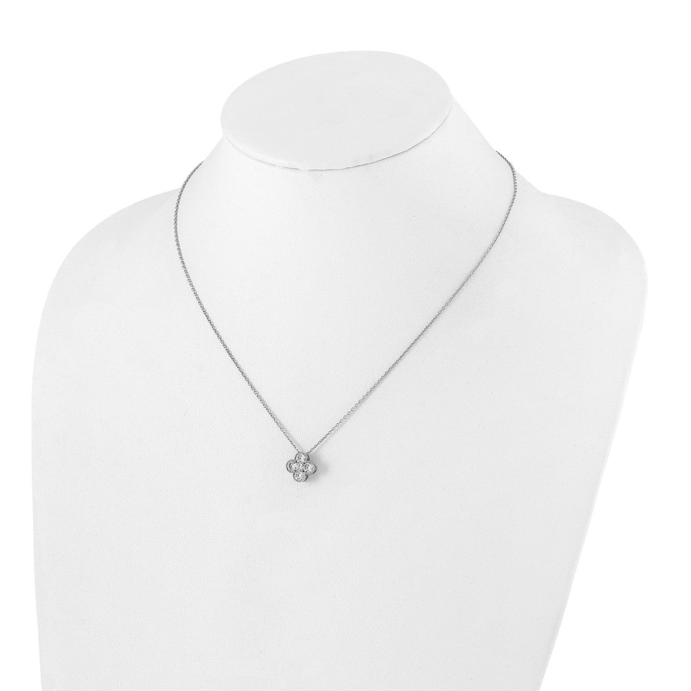 14K White Gold True Origin 1 Carat Lab Grown Diamond Vs Def 18 Inch Bloom Floral Pendant Necklace
