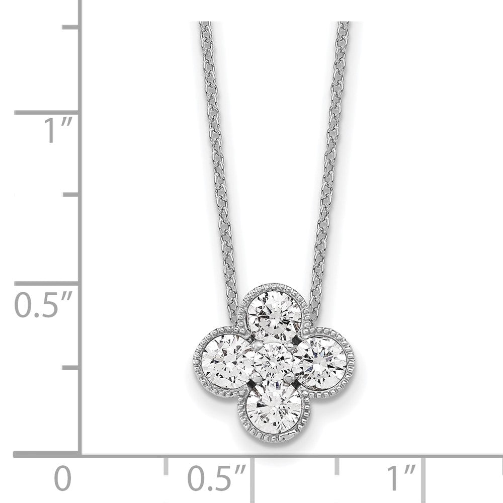 14K White Gold True Origin 1 Carat Lab Grown Diamond Vs Def 18 Inch Bloom Floral Pendant Necklace