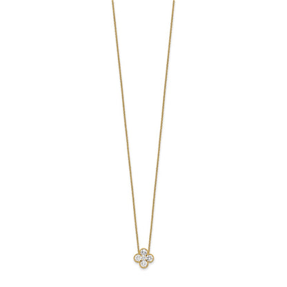 14K Yellow Gold True Origin 1 Carat Lab Grown Diamond Vs Def 18 Inch Bloom Floral Pendant Necklace