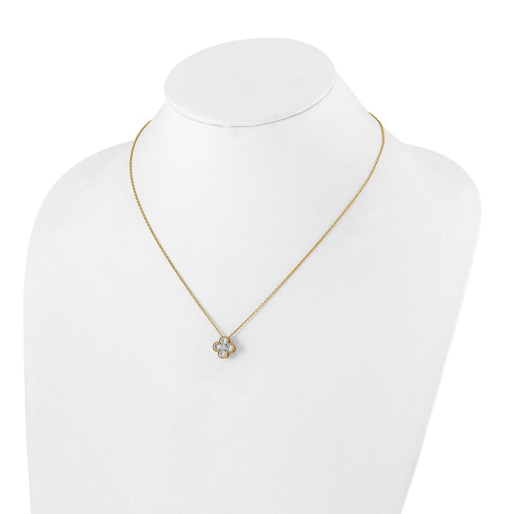 14K Yellow Gold True Origin 1 Carat Lab Grown Diamond Vs Def 18 Inch Bloom Floral Pendant Necklace