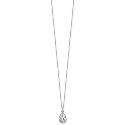 14k White Gold 1/2 Ct. Lab Grown Diamond VS/SI+ G+ 18 inch Teardrop Pendant Necklace