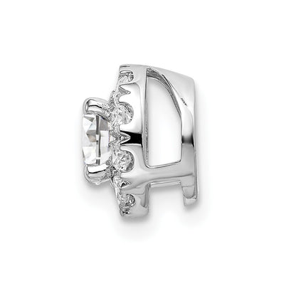 14k White Gold 3/4 Ct. Lab Grown Diamond VS/SI+ G+ Round Halo Chain Slide Pendant