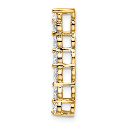 14k Yellow Gold 3/4 Ct. Lab Grown Diamond VS/SI+ G+ Seven Stone Curved Bar Chain Slide Pendant