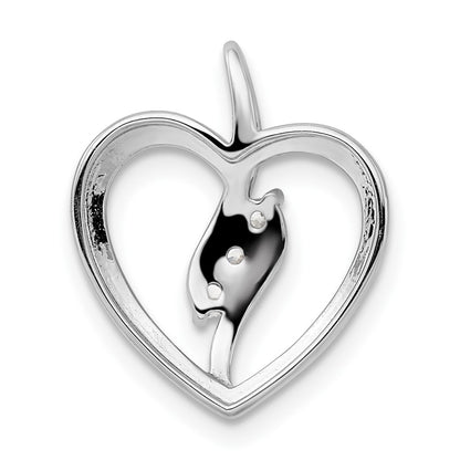 14k White Gold 1/10 Ct. Lab Grown Diamond VS/SI+ G+ Open Heart Pendant