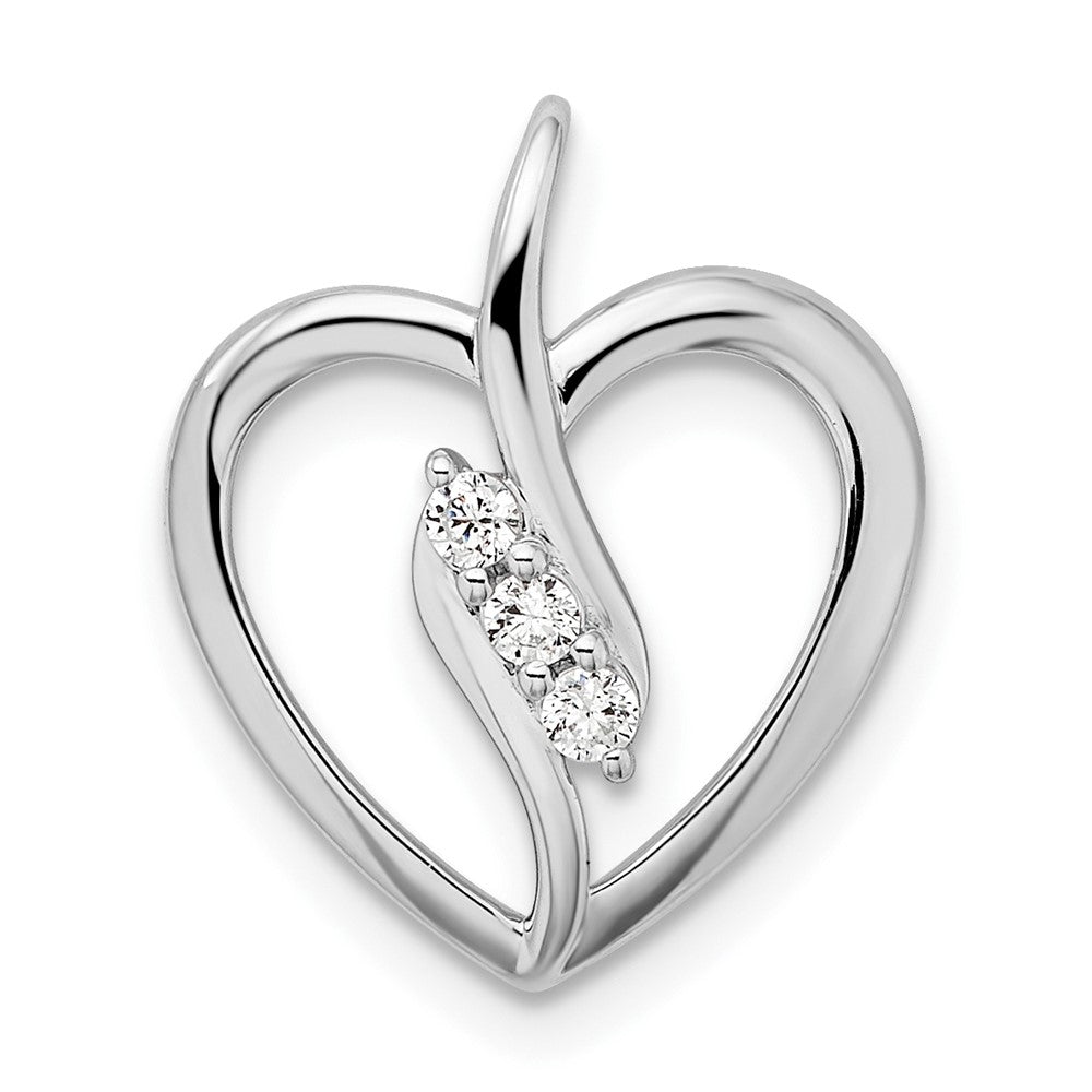 14k White Gold 1/10 Ct. Lab Grown Diamond VS/SI+ G+ Open Heart Pendant