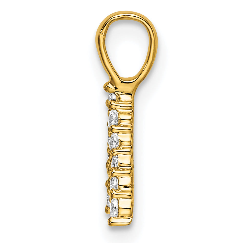 14k Yellow Gold 1/8 Ct. Lab Grown Diamond VS/SI+ G+ Letter A Initial Pendant