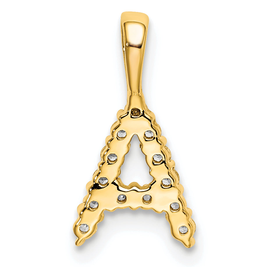 14k Yellow Gold 1/8 Ct. Lab Grown Diamond VS/SI+ G+ Letter A Initial Pendant