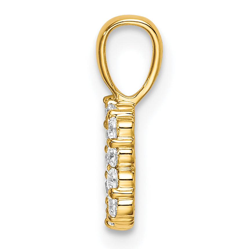 14k Yellow Gold 1/8 Ct. Lab Grown Diamond VS/SI+ G+ Letter B Intitial Pendant