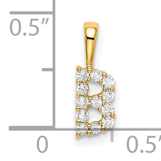 14k Yellow Gold 1/8 Ct. Lab Grown Diamond VS/SI+ G+ Letter B Intitial Pendant
