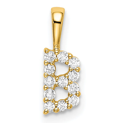 14k Yellow Gold 1/8 Ct. Lab Grown Diamond VS/SI+ G+ Letter B Intitial Pendant