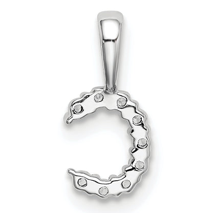 14k White Gold 1/10 Ct. Lab Grown Diamond VS/SI+ G+ Letter C Initial Pendant