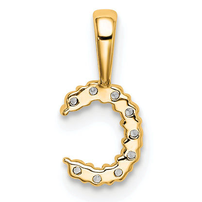 14k Yellow Gold 1/10 Ct. Lab Grown Diamond VS/SI+ G+ Letter C Initial Pendant