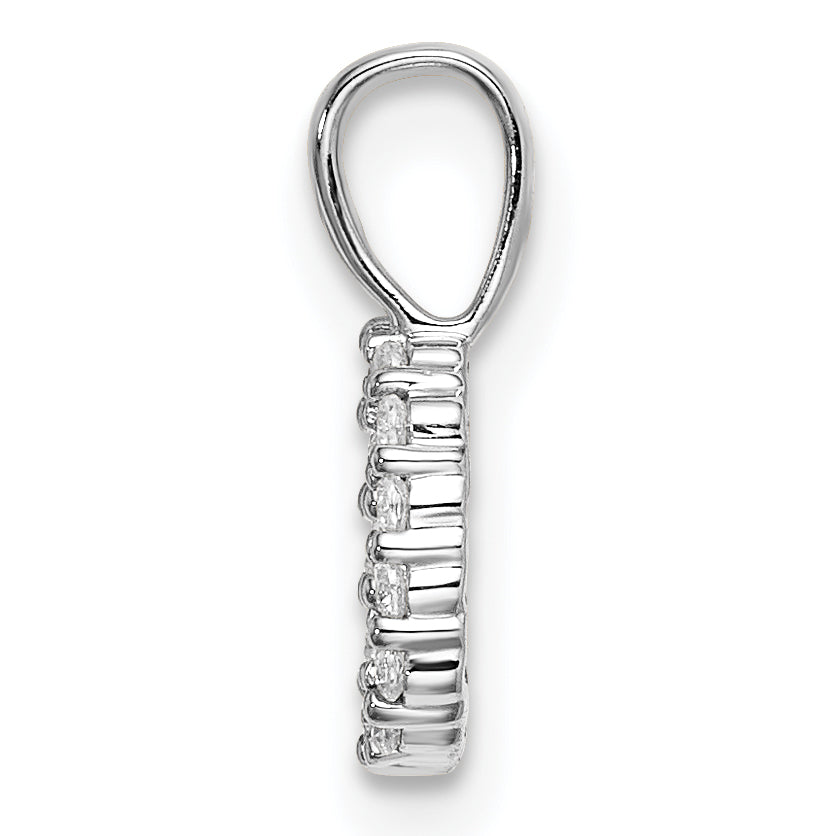 14k White Gold 1/10 Ct. Lab Grown Diamond VS/SI+ G+ Letter D Initial Pendant