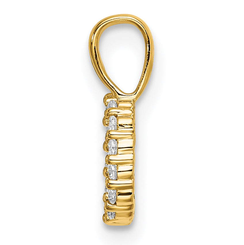 14k Yellow Gold 1/10 Ct. Lab Grown Diamond VS/SI+ G+ Letter D Initial Pendant