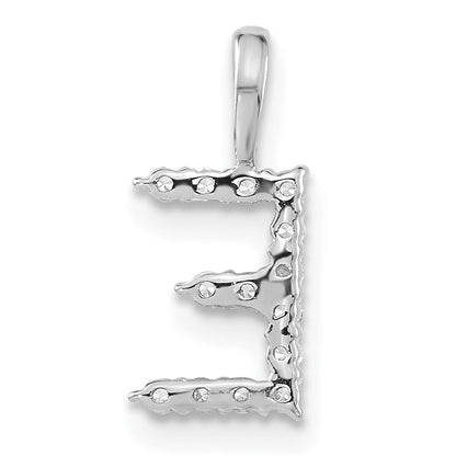 14k White Gold 1/8 Ct. Lab Grown Diamond VS/SI+ G+ Letter E Initial Pendant
