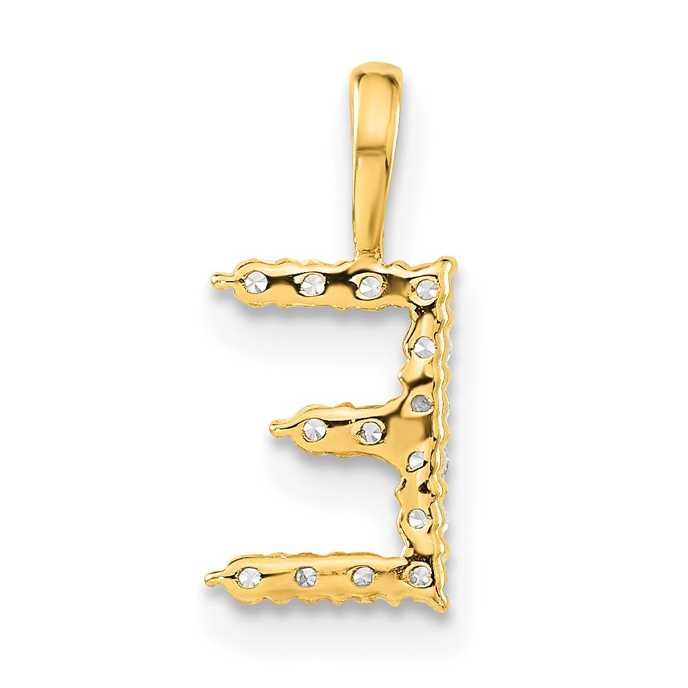 14k Yellow Gold 1/8 Ct. Lab Grown Diamond VS/SI+ G+ Letter E Initial Pendant