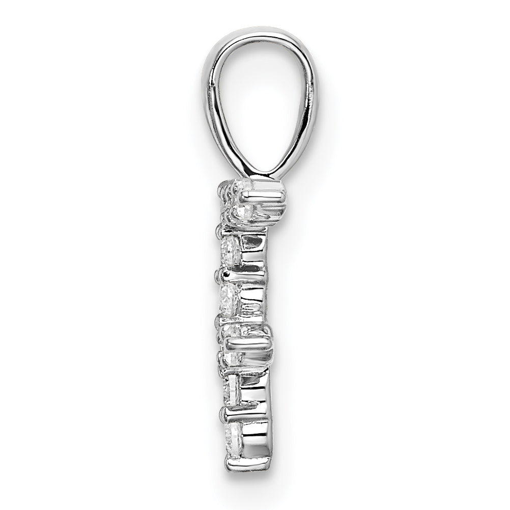 14k White Gold 1/8 Ct. Lab Grown Diamond VS/SI+ G+ Letter F Initial Pendant