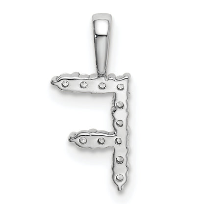 14k White Gold 1/8 Ct. Lab Grown Diamond VS/SI+ G+ Letter F Initial Pendant
