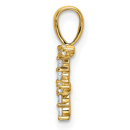 14k Yellow Gold 1/8 Ct. Lab Grown Diamond VS/SI+ G+ Letter F Initial Pendant