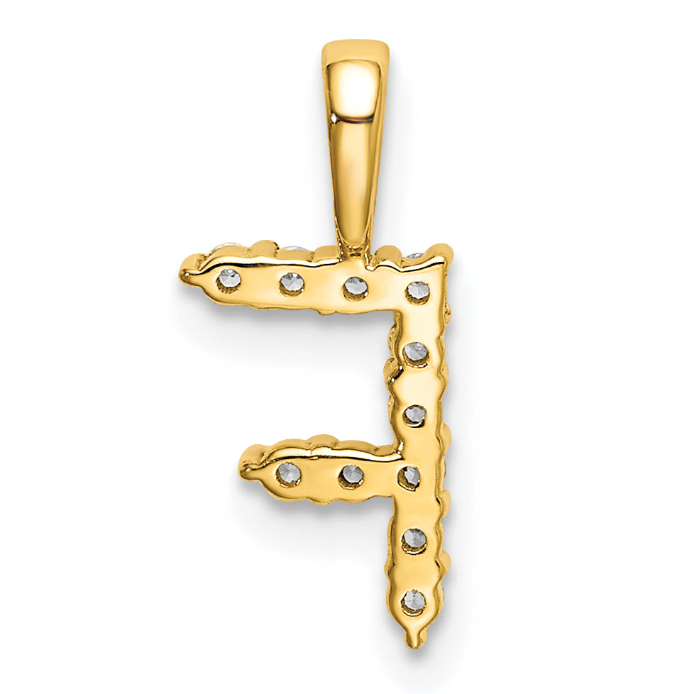 14k Yellow Gold 1/8 Ct. Lab Grown Diamond VS/SI+ G+ Letter F Initial Pendant