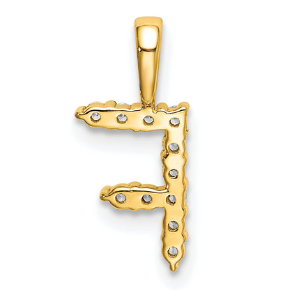 14k Yellow Gold 1/8 Ct. Lab Grown Diamond VS/SI+ G+ Letter F Initial Pendant