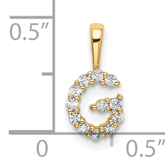 14k Yellow Gold 1/8 Ct. Lab Grown Diamond VS/SI+ G+ Letter G Intitial Pendant