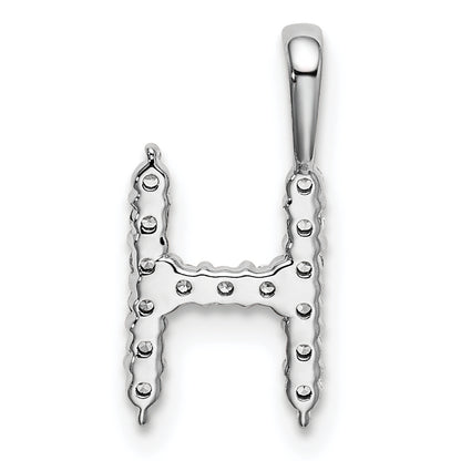 14k White Gold 1/6 Ct. Lab Grown Diamond VS/SI+ G+ Letter H Initial Pendant