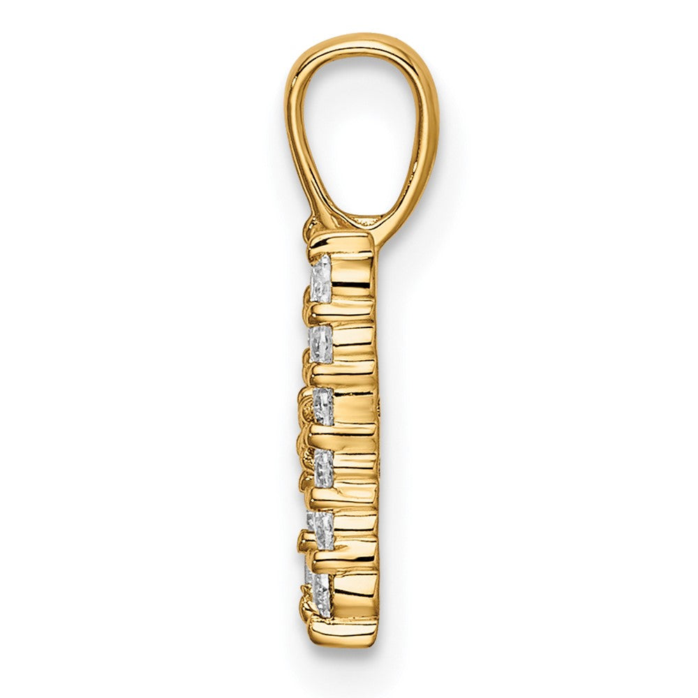 14k Yellow Gold 1/6 Ct. Lab Grown Diamond VS/SI+ G+ Letter H Initial Pendant