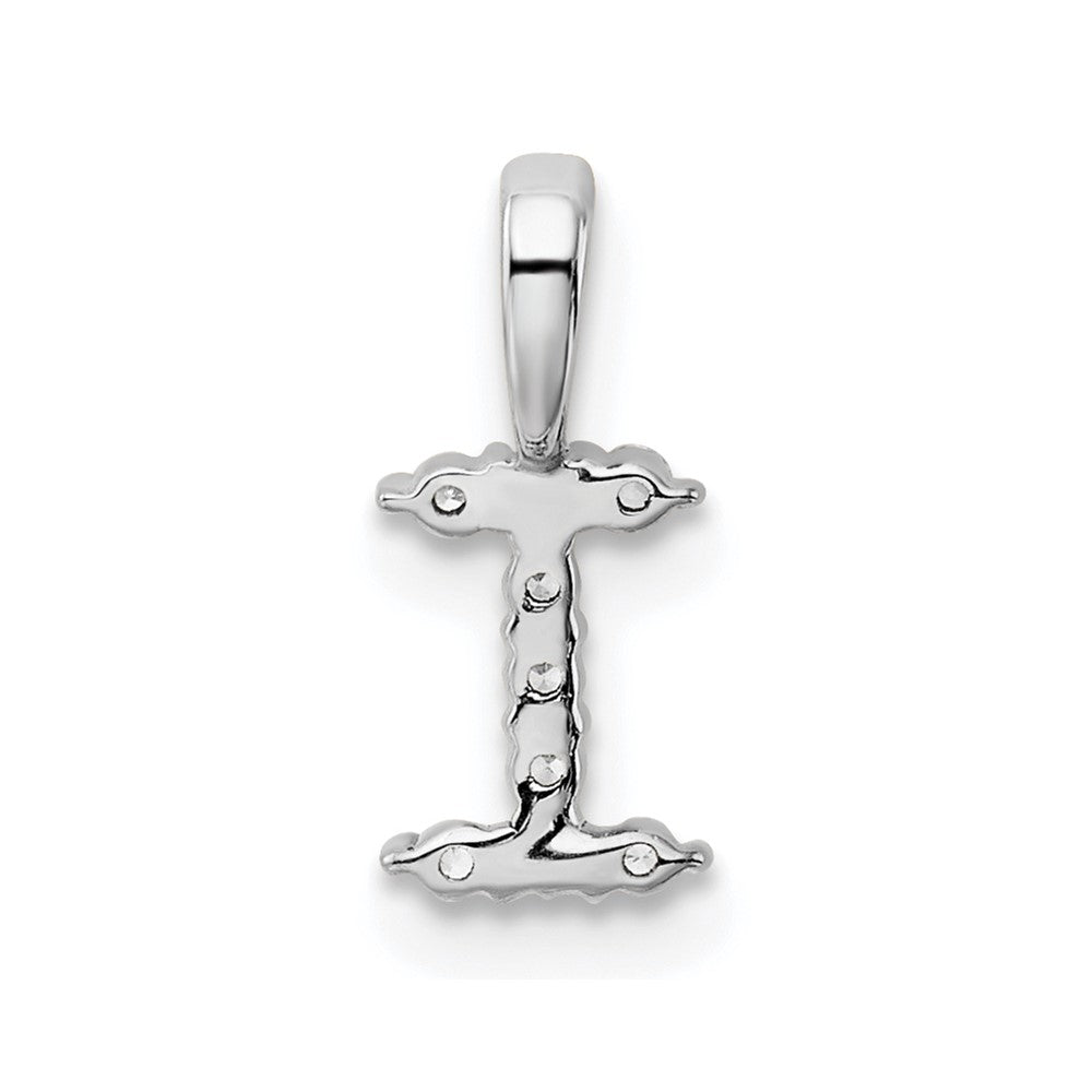 14k White Gold 1/10 Ct. Lab Grown Diamond VS/SI+ G+ Letter I Initial Pendant