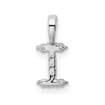 14k White Gold 1/10 Ct. Lab Grown Diamond VS/SI+ G+ Letter I Initial Pendant