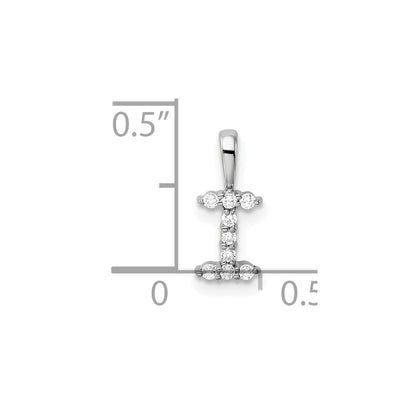 14k White Gold 1/10 Ct. Lab Grown Diamond VS/SI+ G+ Letter I Initial Pendant