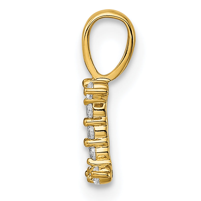 14k Yellow Gold 1/10 Ct. Lab Grown Diamond VS/SI+ G+ Letter I Initial Pendant