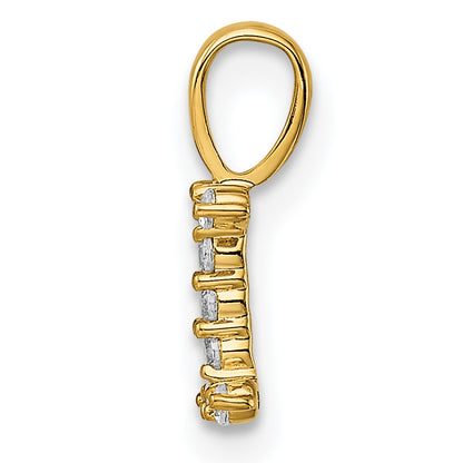 14k Yellow Gold 1/10 Ct. Lab Grown Diamond VS/SI+ G+ Letter I Initial Pendant