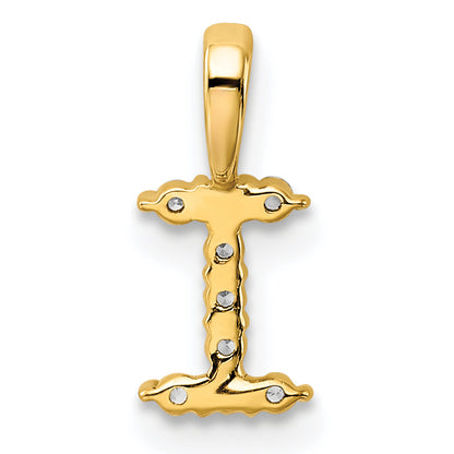 14k Yellow Gold 1/10 Ct. Lab Grown Diamond VS/SI+ G+ Letter I Initial Pendant
